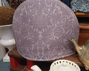 Larger or Smaller Double Insulated Tea Cosy. William Morris Sunflower Print Tea Cozy in Lilac, 2-4 or 4-6 Cup Teapot Cover