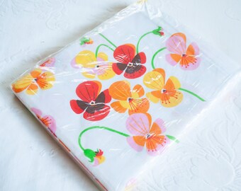 Sábana plana vintage, sábana plana individual, sábanas con estampado floral de pensamientos, ropa de cama individual, ropa de cama floral, ropa de cama vintage, artículos nuevos de stock antiguo, sábanas de algodón