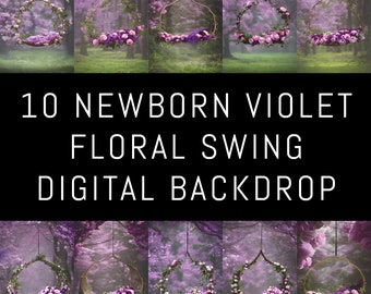 10 Newborn Digital Backdrop, Newborn Digital Background, Floral Swing Backdrop, Newborn Swing Photography Backdrop Digital, Floral Swing