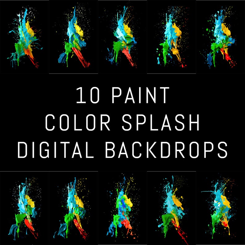 Colorful Splash Art Neon Paint Splash Overlay Neon Splash Background