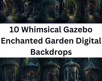 10 caprichosos mirador jardín encantado fondos digitales fondos de fotografía de cuento de hadas decoraciones florales bodas, fiestas, retratos
