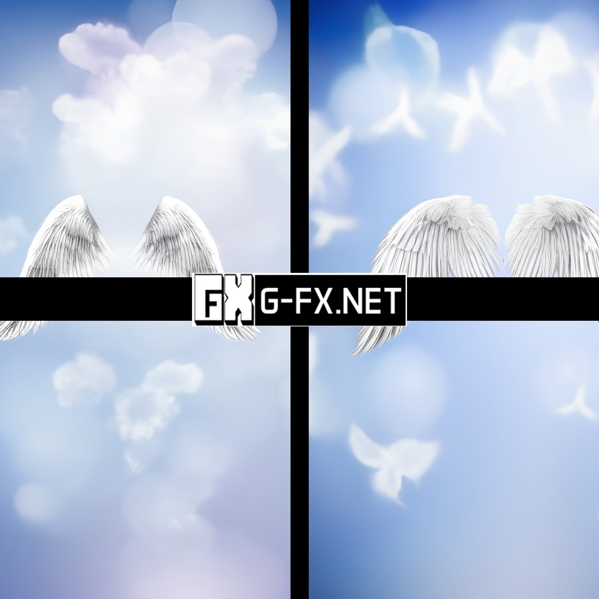 12 Heavenly Angel Wings Digital Backdrop, Heaven Background, Memorial ...