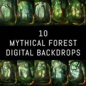 10 sfondo digitale mitico, sfondo della foresta incantata, arte da favola, foto da sogno, carta da parati magica, download istantaneo, stampabile