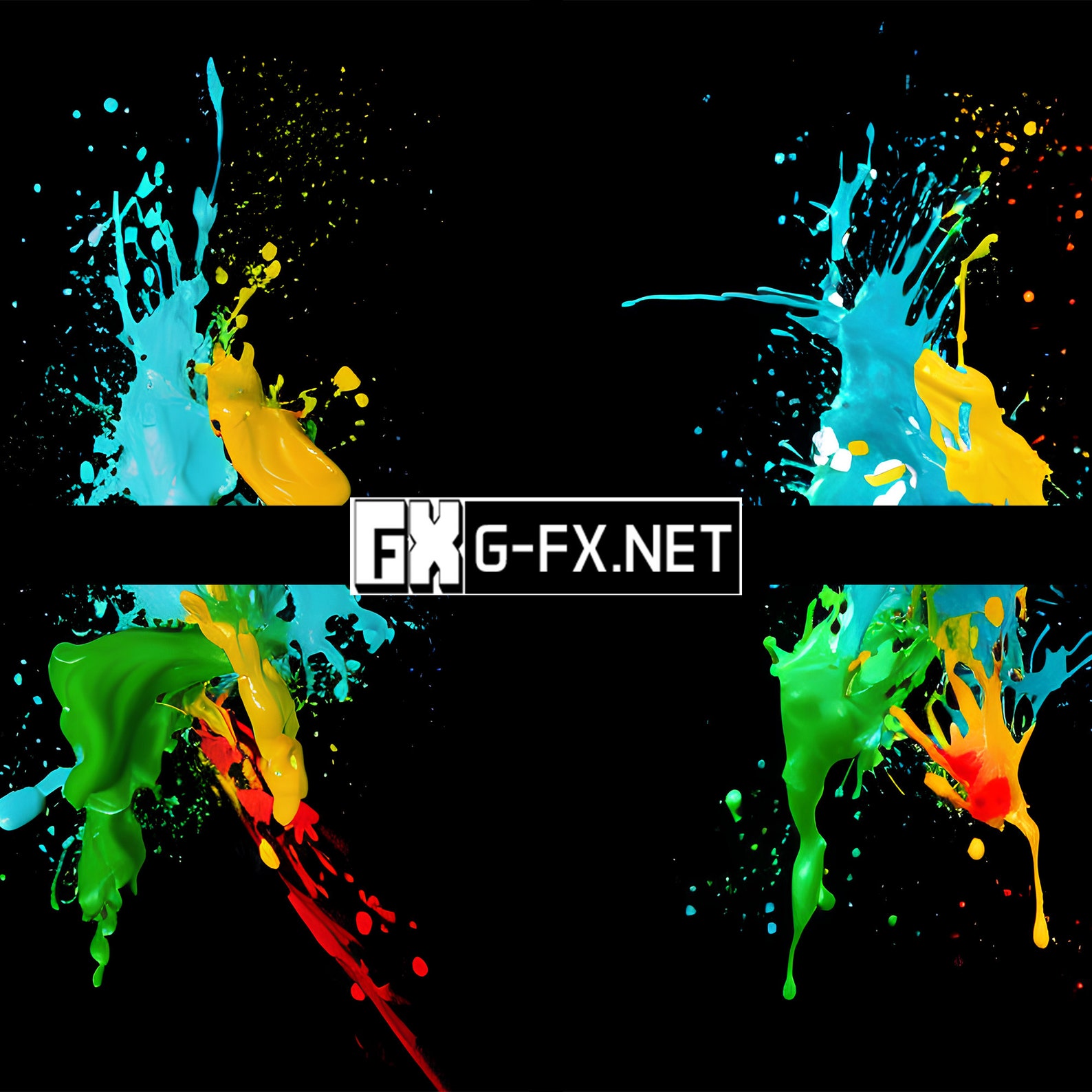 Colorful Splash Art Neon Paint Splash Overlay Neon Splash Background