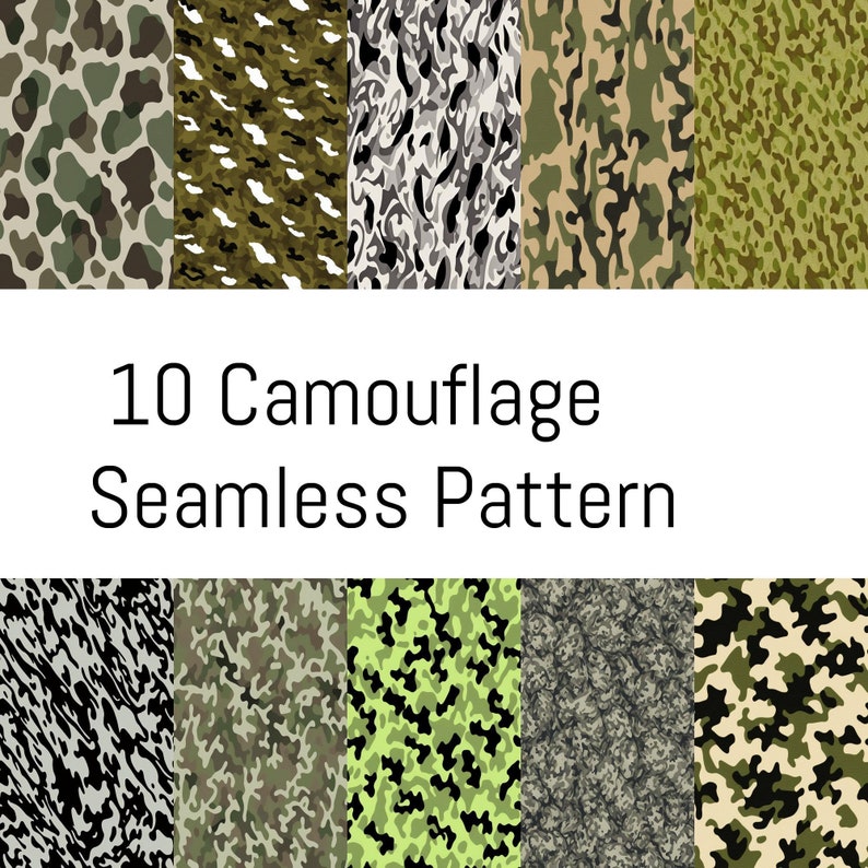 Camouflage Seamless Pattern Military Camo Design Hunting Print Digital ...