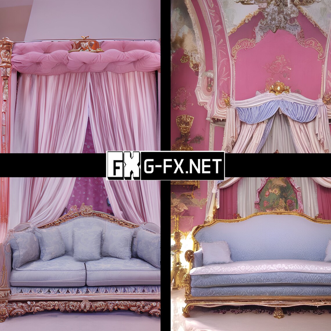 10 Palace Sofa Digital Backdrop, Sofa Background for Editing, Couch Overlay, Luxury Sofa