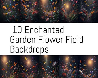 10 fondos de campo de flores de jardín encantado: impresionantes fondos de fotografía floral para bodas, eventos y sesiones fotográficas
