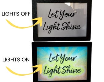 Custom Light Up Photo Frame, Personalized Quote Gift, Memorial Light Box, Uplifting Decor, Unique Sentimental Present