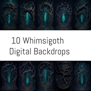 10 Whimsigoth Digital Backdrops Gothic Fantasy Photography Backgrounds for Dark and Dreamy Scenes