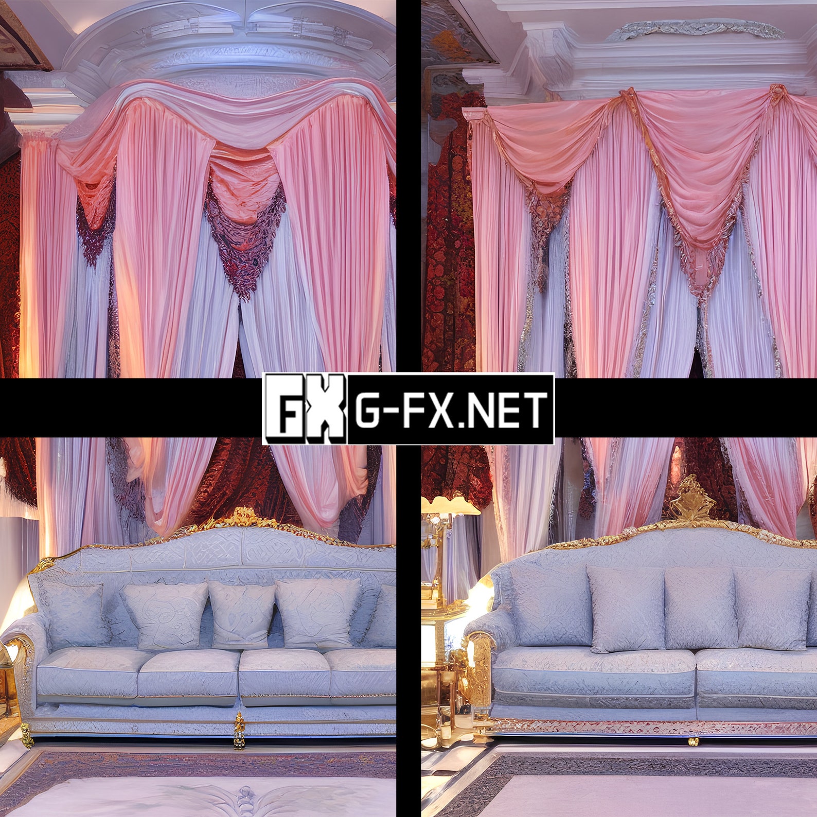 10 Palace Sofa Digital Backdrop, Sofa Background for Editing, Couch Overlay, Luxury Sofa
