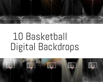 10 Basketball Digital Backdrop, Stadium Basketball Court Background, Cinematic Basketball Composite Arena, Photography Studio Backdrop