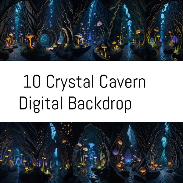 10 Crystal Cavern Digital Backdrops for Stunning Photography | Instant Download | Mystical Cave Backgrounds | Etsy Photography Props