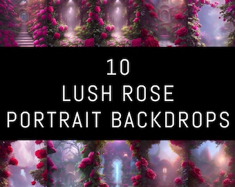 10 Lush Rose Portrait Backdrops, Maternity, Studio & Fine Art Textures, Photoshop Overlays