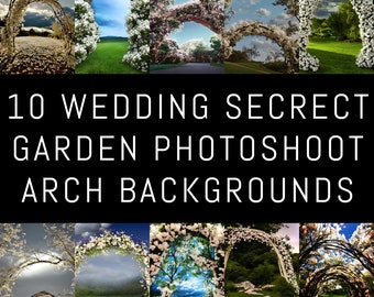 10 Sesión de fotos de boda, Telón de fondo de fotografía digital, Textura de foto de retrato, boda, arcos, jardín secreto, fotografía de embarazada, fantasía
