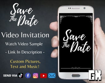 Customized video invitations, Save The Date invitations, wedding video invitation, custom wedding invitations