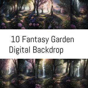 10 Fantasy Garden Digital Backdrop Collection Enchanting Nature Scenes Photography Design Projects Digital Studio Backdrops HD High Res