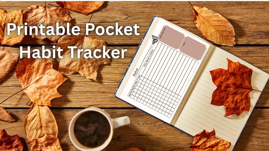 Pocket Habit Tracker Printable | Minimalist Journal Insert | Weekly ...