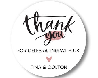 Personalized Thank You Stickers: Custom Wedding Favor Seals