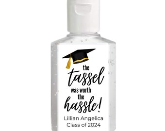 Graduation Hand Sanitizer Labels | Sheet of 20 Personalized Labels | Graduation Party Favor | Personalized Hand Sanitizer Sticker