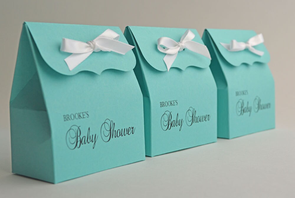Personalized Blue Baby Shower Favor Bags with Ribbon 10 Etsy