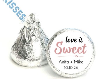 Personalized Wedding Candy Stickers: Hershey Kiss Labels, Custom Names