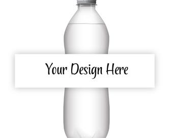 Custom Water Bottle Labels, Upload Logo, Text, Font, Color Options