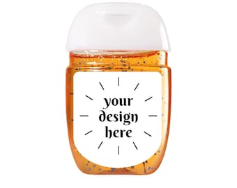 30-300 Custom Hand Sanitizer Labels, Upload Your Image, Business or Personal Logo