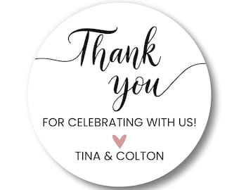 Personalized Wedding Stickers: Custom Favor & Thank you