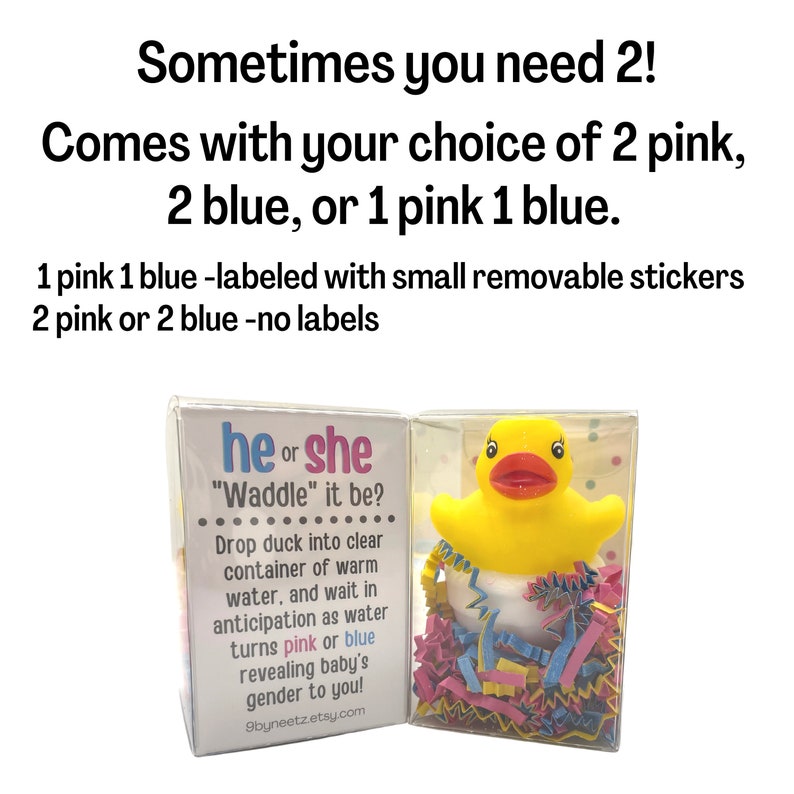 Waddle it Be Gender Reveal Rubber Duck Fizz Set of 2 image 2