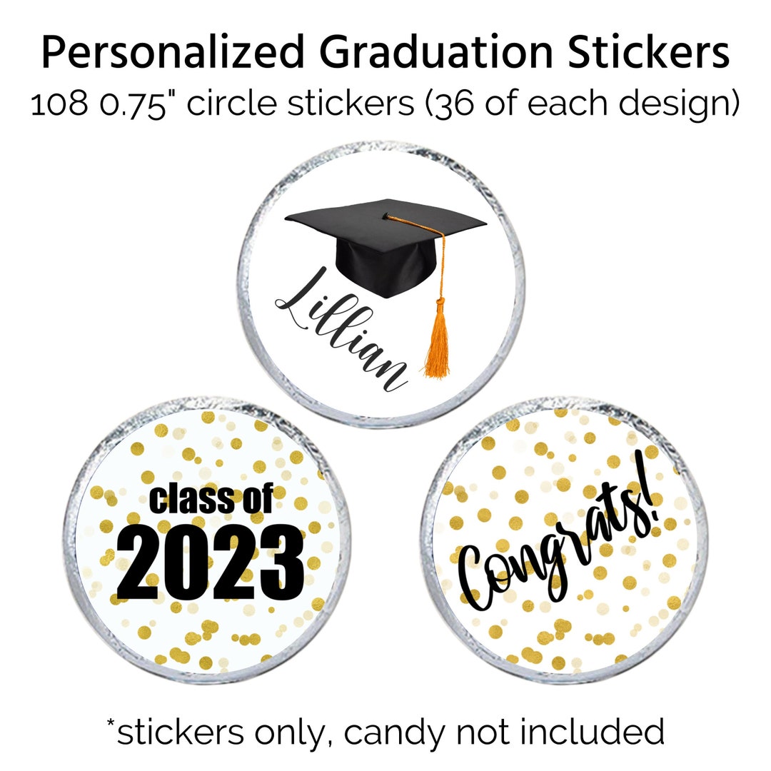 Personalized Graduation Stickers 108 Labels for Hershey Etsy