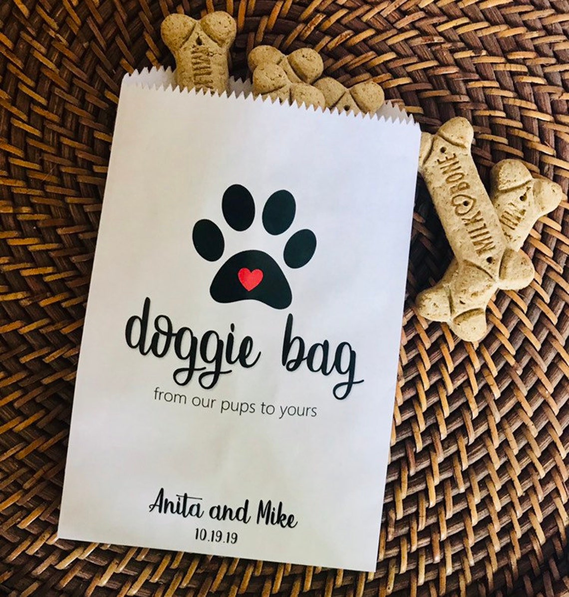 Doggie Bag Wedding Favor Personalized Doggie Bag Favors Etsy