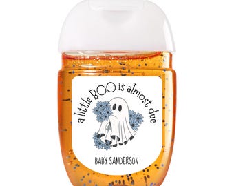 Personalized Halloween Baby Shower Hand Sanitizer Labels | Favor Stickers | Little Boo