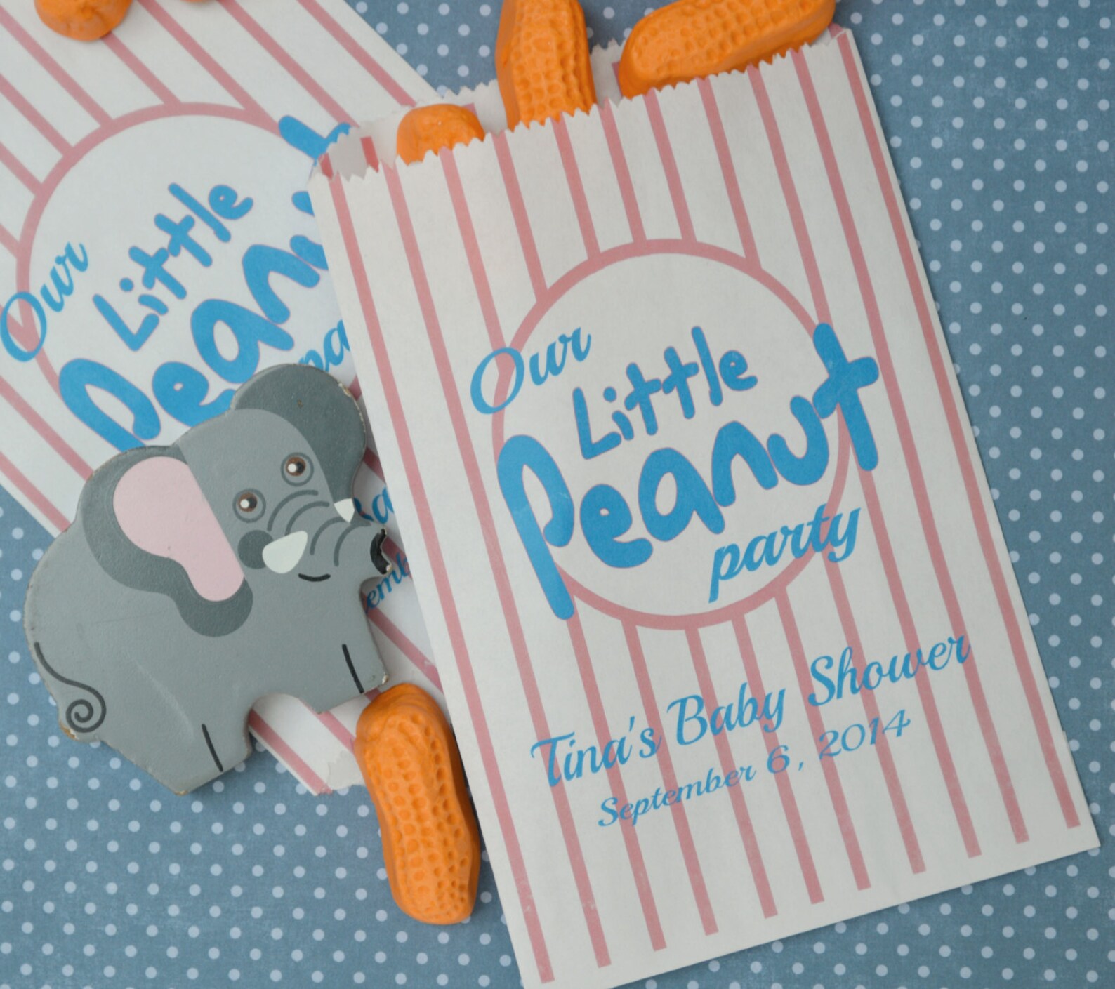 Peanut Baby Shower Favor Bags 20 Personalized Little Peanut Etsy