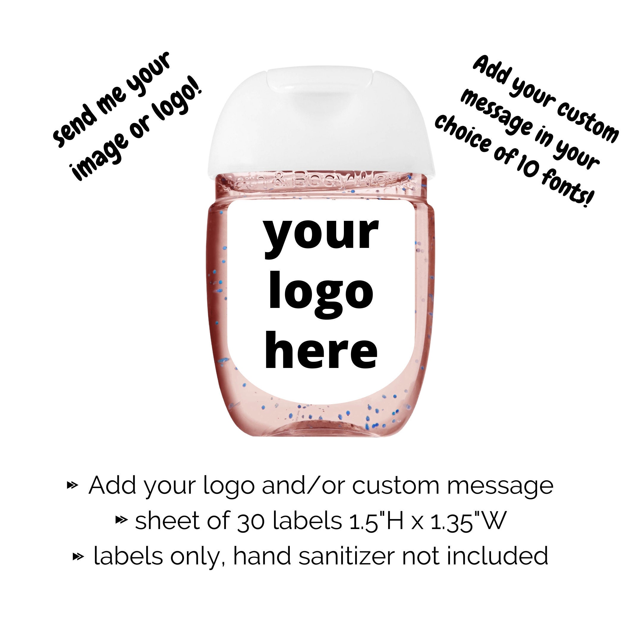custom hand sanitizer label sheet of 30 stickers hand etsy
