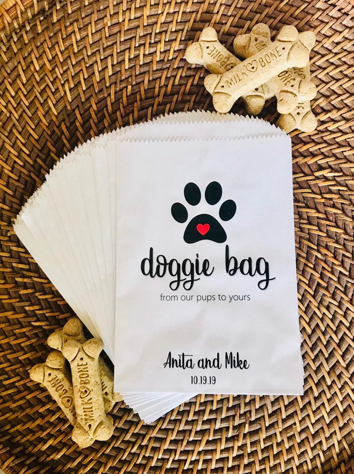 Doggie Bag Wedding Favor Personalized Doggie Bag Favors Etsy