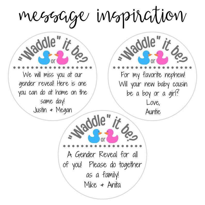 Waddle it Be Rubber Duck Gender Reveal Fizz by mail Pregnancy Announcement Gift Box includes Customized Message image 4