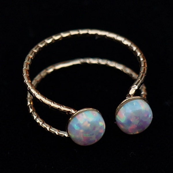 Rare Australian Opal double ring