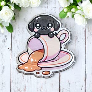 Kawaii Puppy Tea Coverminder: Diamond Painting Needle Minder
