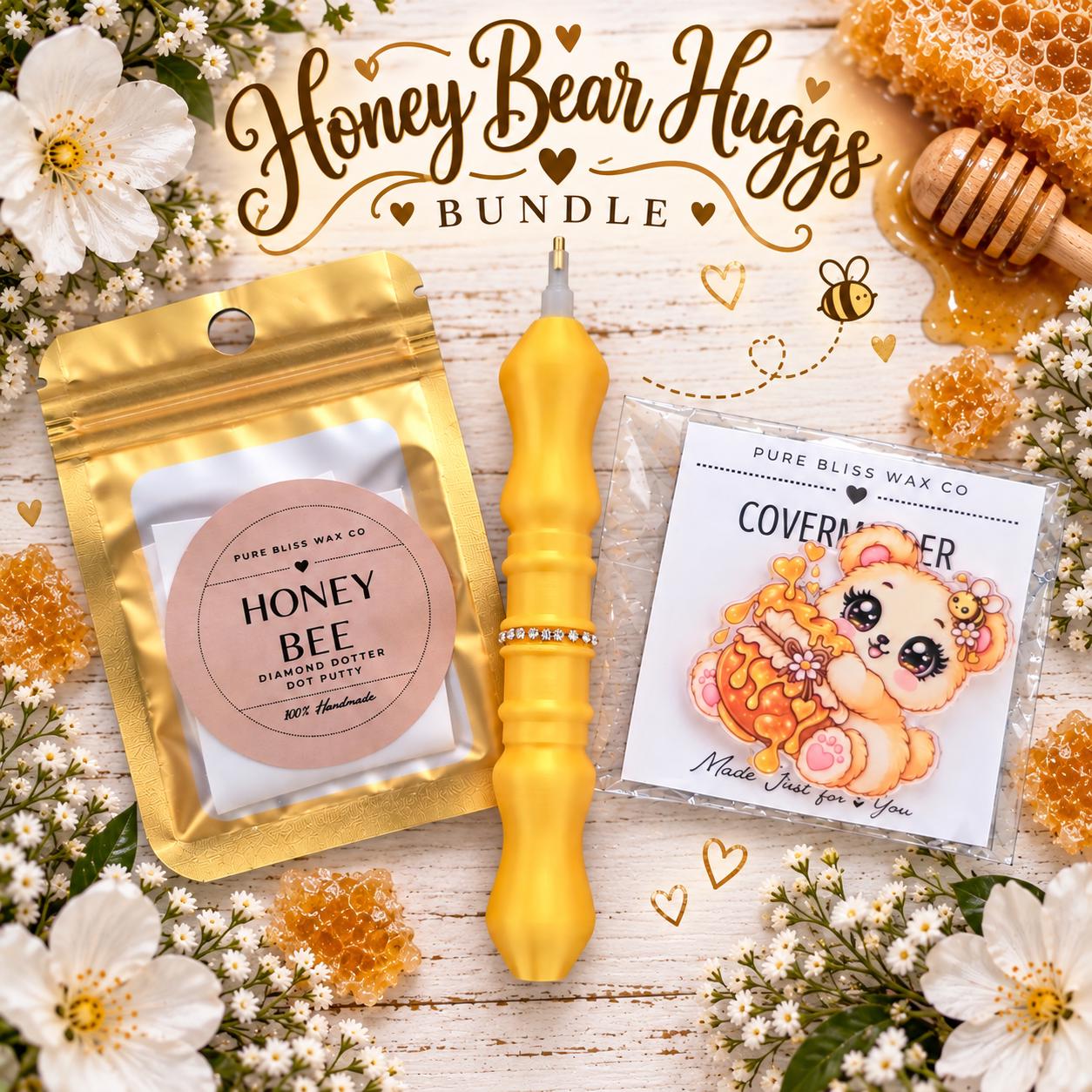 National Honey Month Bundle Honey Bee Putty and Honey Huggs Bear Coverminder Optional Honey Gold Pen Set