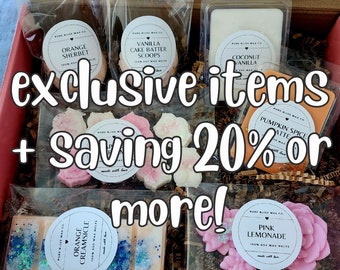 Wax Melt Mystery Box: handgemaakte sojawastaartjes, Shaped Melts, bundelen en bewaren