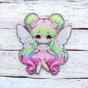 Bloom Fairy Kawaii Style Character Coverminder for Diamond Painting, Needle Minder, Clear Resin, Cute Diamond Painting Accessory