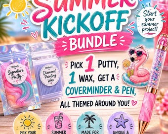 Summer Kickoff Bundle | Diamond Painting Gift Set | Coverminder and Pen Bundle | Putty & Wax Surprise Kit