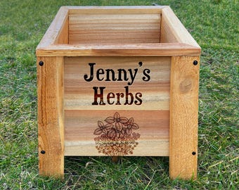 Engraved/Personalized Cedar Planter Box