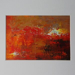 October 20 - Original Abstract Painting 4.5&quot;x7.5&quot; with 8&quot;x10&quot; inch mat by Jagoda Lane
