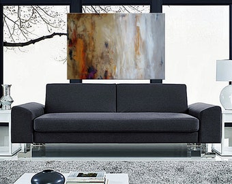 Large Wall Art, Original,Modern Abstract Landscape, Painting on Canvas, Calming, Peaceful Wall Art, Movement, 36" x 24", Hand Made, Unique!!