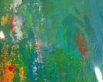 Daily painting series-Original Abstract Painting 4.5"x7.5" with 8"x10" inch mat by Jagoda Lane