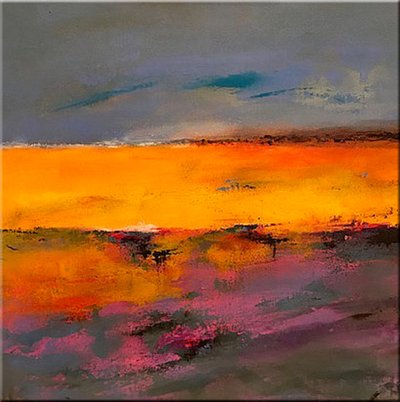 Original Handmade Abstract Painting Acrylic on Gallery Deep Canvas Fine