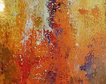 Daily painting series-Original Abstract Painting 4.5"x7.5" with 8"x10" inch mat by Jagoda Lane