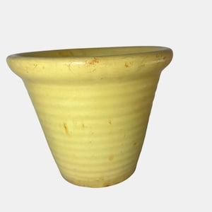 Vintage Bauer Pottery Ringware No. 5 Yellow Planter | Pre-1962 J.A. Bauer USA California Pottery | Mid Century Ceramic Flower Pot