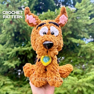 PATRÓN DE GANCHILLO / Spooky-Do / Patrón de peluche de perro amigurumi / Cachorro de dibujos animados / Descarga digital en PDF